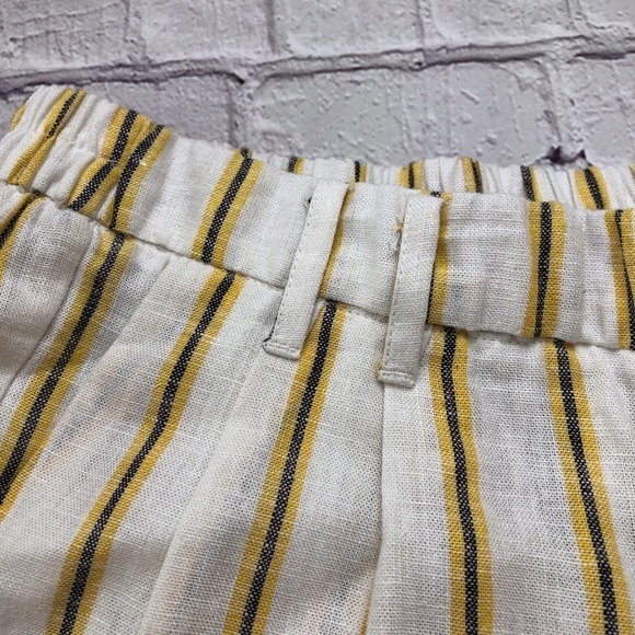 Love Tree striped high waist linen cuffed shorts size large - Picture 4 of 8